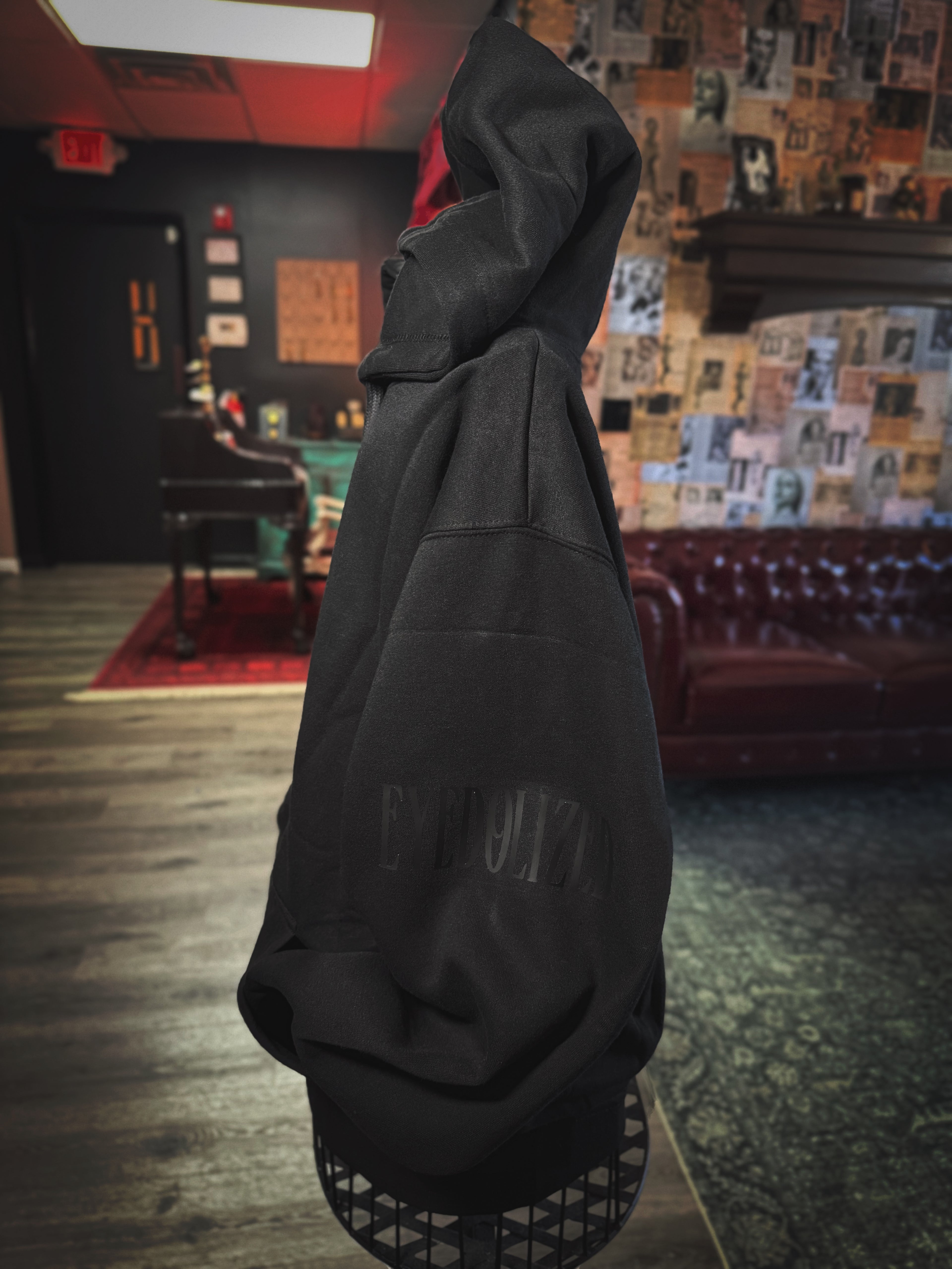 Men Sized Black Hoodie (Logo colors customizable)