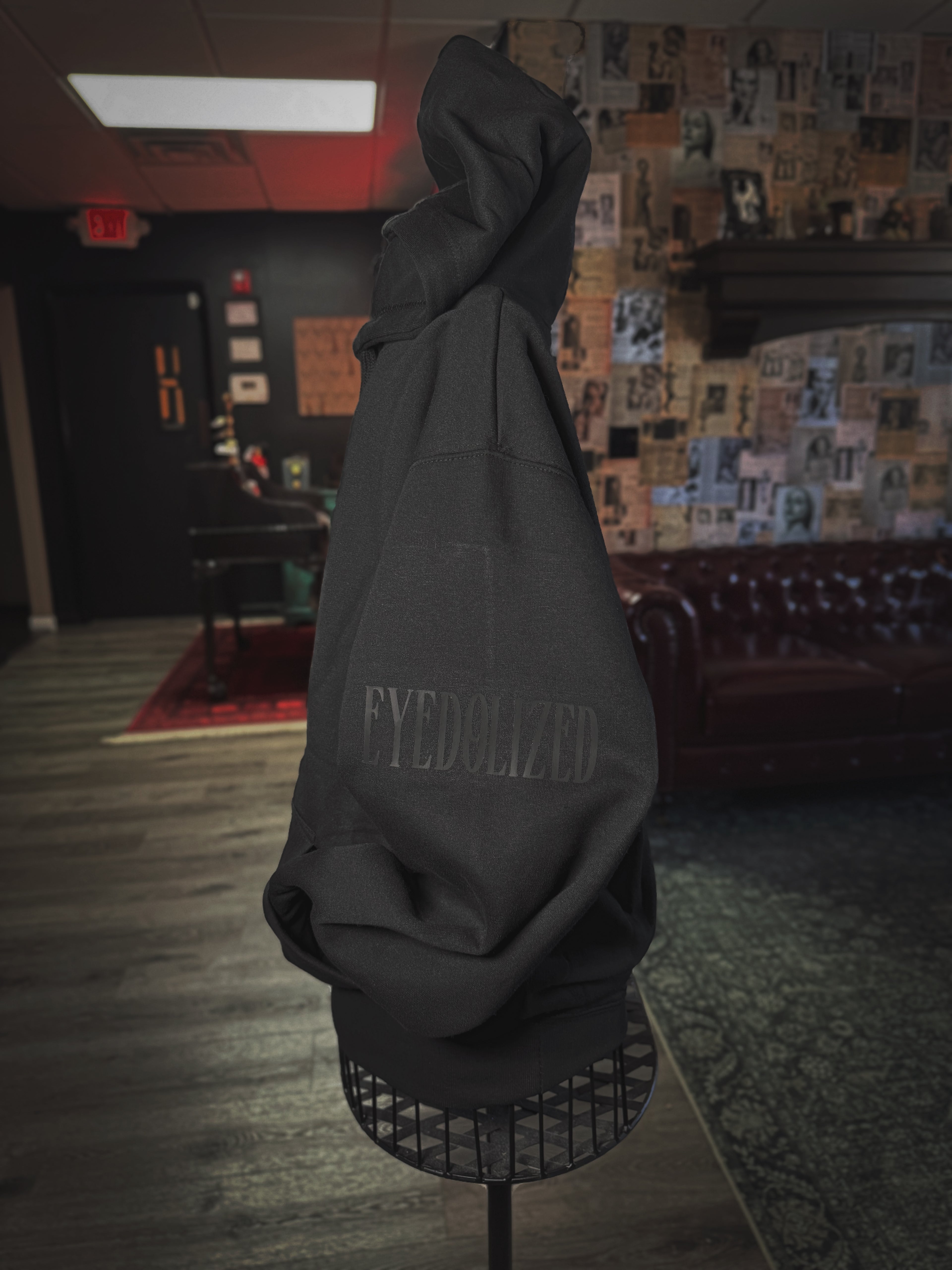 Men Sized Black Hoodie (Logo colors customizable)