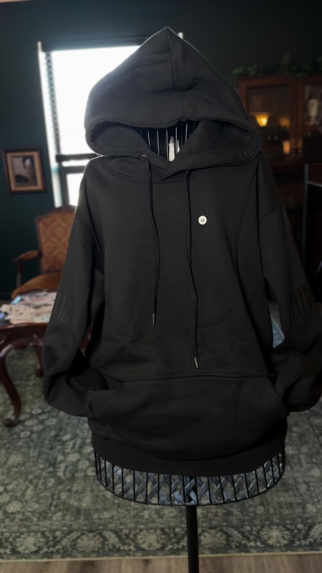 Men Sized Black Hoodie (Logo colors customizable)
